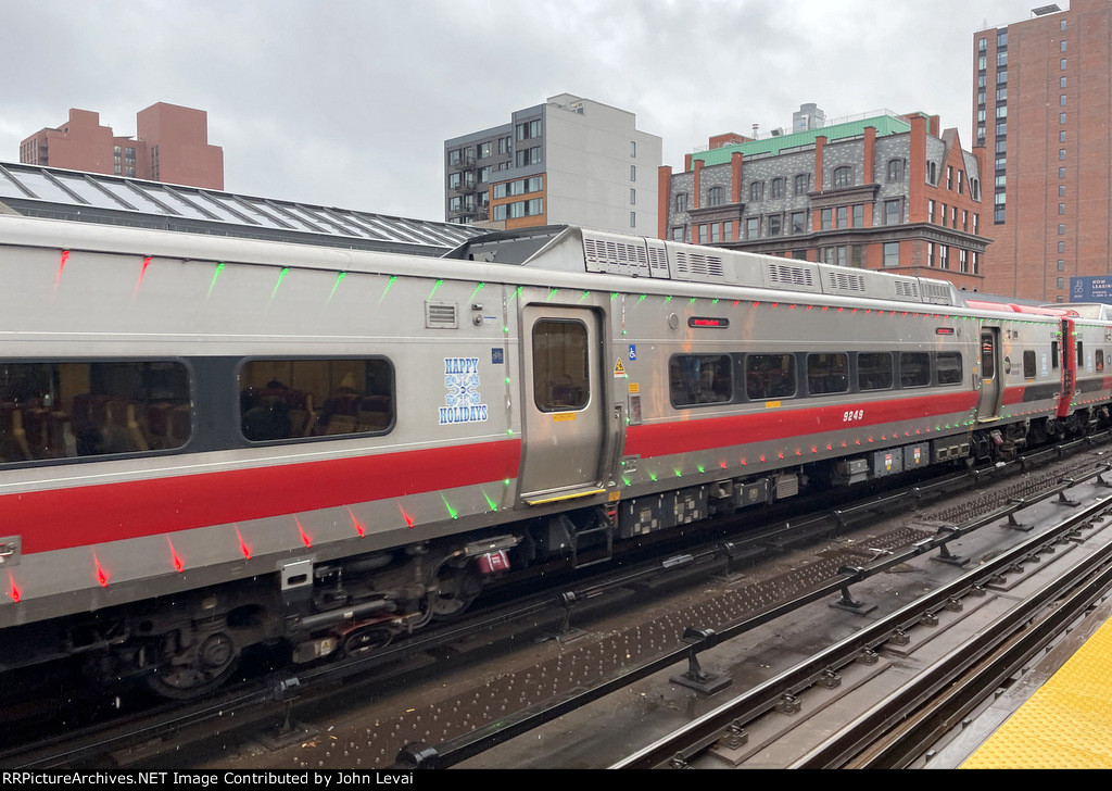 M8 Car # 9231 with the Christmas lights-stopped at Harlem 125th Street Station